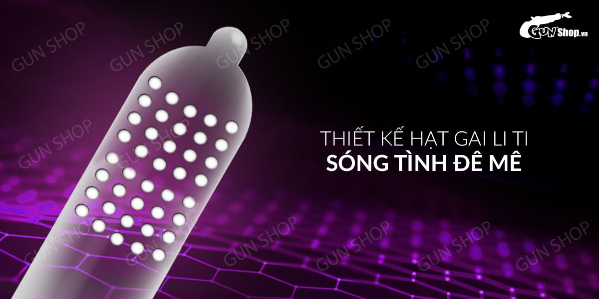 Bao cao su Muaisi Ultrathin 0.03 Vàng Hộp 12 cái Siêu mỏng, Gân nổi