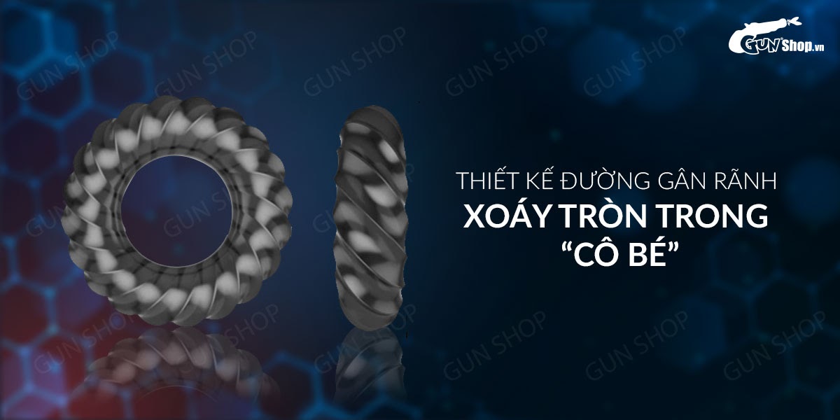 Cửa hàng bán Vòng đeo dương vật kéo dài thời gian trì hoãn xuất tinh 3D - Cock Ring Đen  tốt nhất
