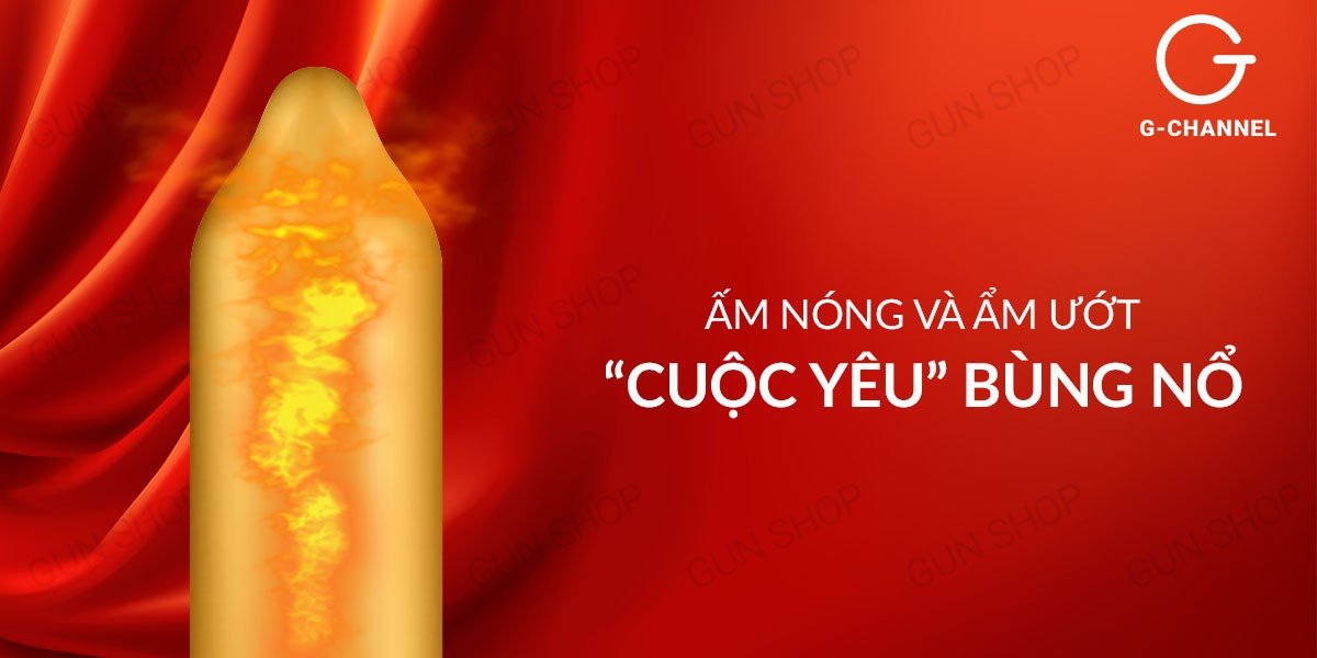 Bao cao su OLO siêu mỏng 0.01 đỏ nóng ấm hộp 10 cái, an toàn