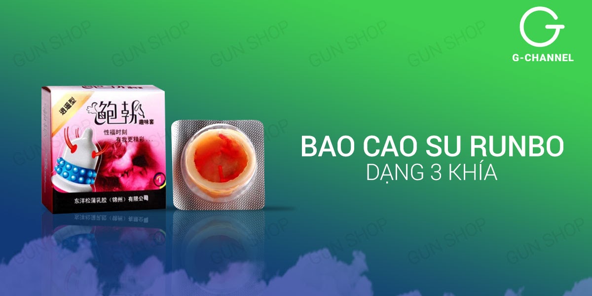 Bộ 3 hộp bao cao su Runbo gân gai lớn tăng khoái cảm an toàn