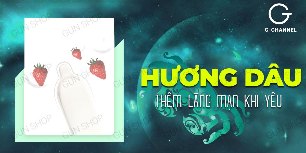Bao cao su Ropockon Cung Cự Giải hương dâu siêu mỏng 0.03mm 12 cái