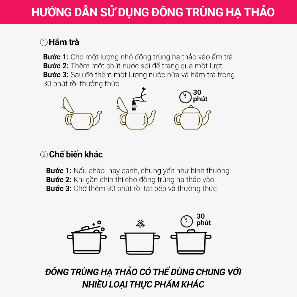 Đông trùng hạ thảo Toro 10g sấy thăng hoa tăng cường sinh lý chuẩn