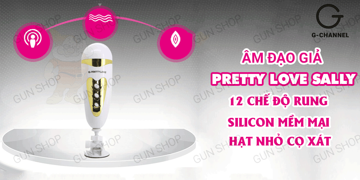 Âm đạo giả rung sạc điện Pretty Love Sally siêu thực mại