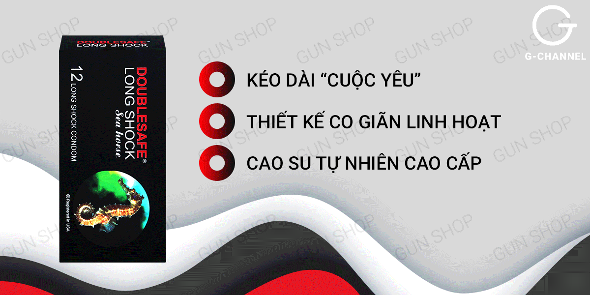 Bao cao su Cá Ngựa hộp 12 cái chống xuất tinh sớm kéo dài