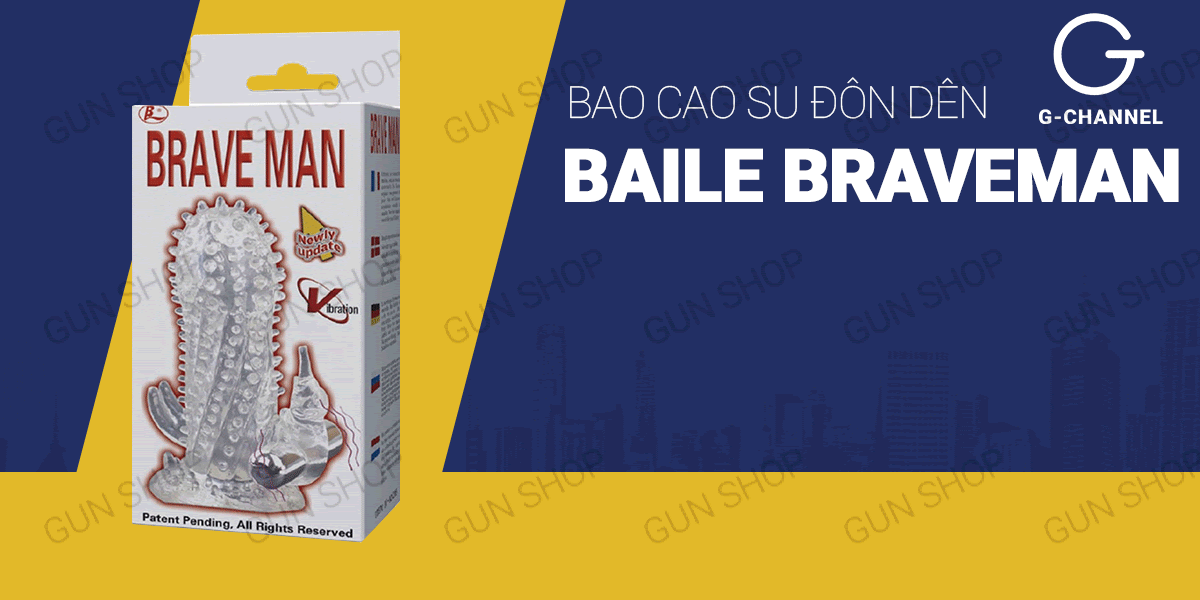 Bao cao su dôn dên kích thước lớn có rung Baile Braveman