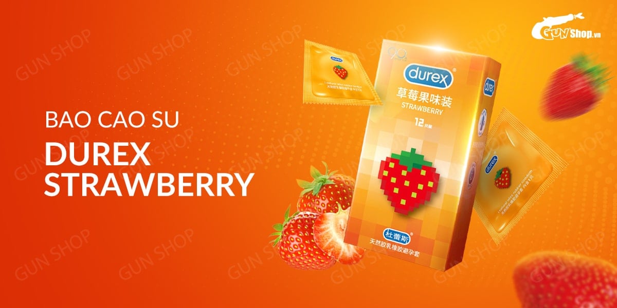 Bao cao su Durex Vị Dâu 56mm Hộp 12 Cái - Mềm Mại Kích Thích
