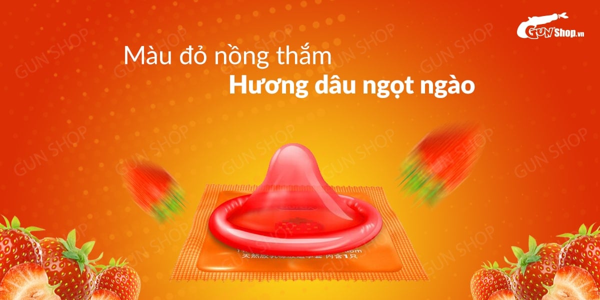 Bao cao su Durex Vị Dâu 56mm Hộp 12 Cái - Mềm Mại Kích Thích