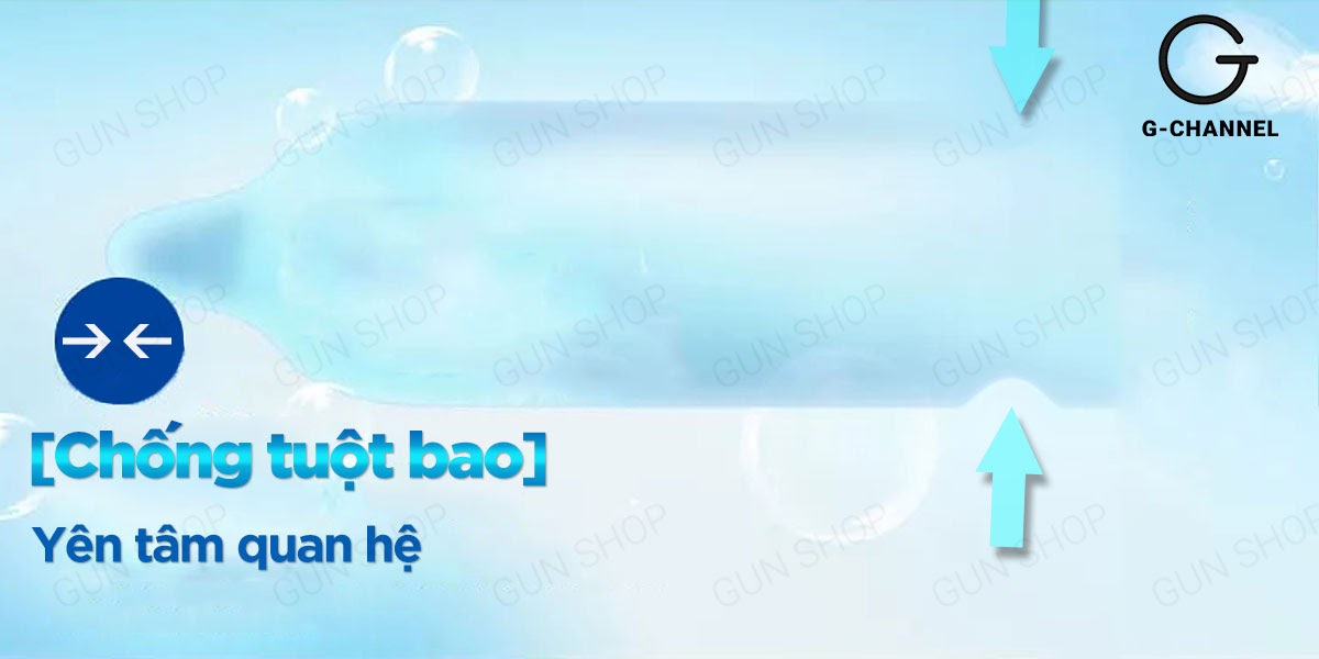 Bao cao su Gun siêu mỏng 0.03mm an toàn thoải mái hộp 10 cái