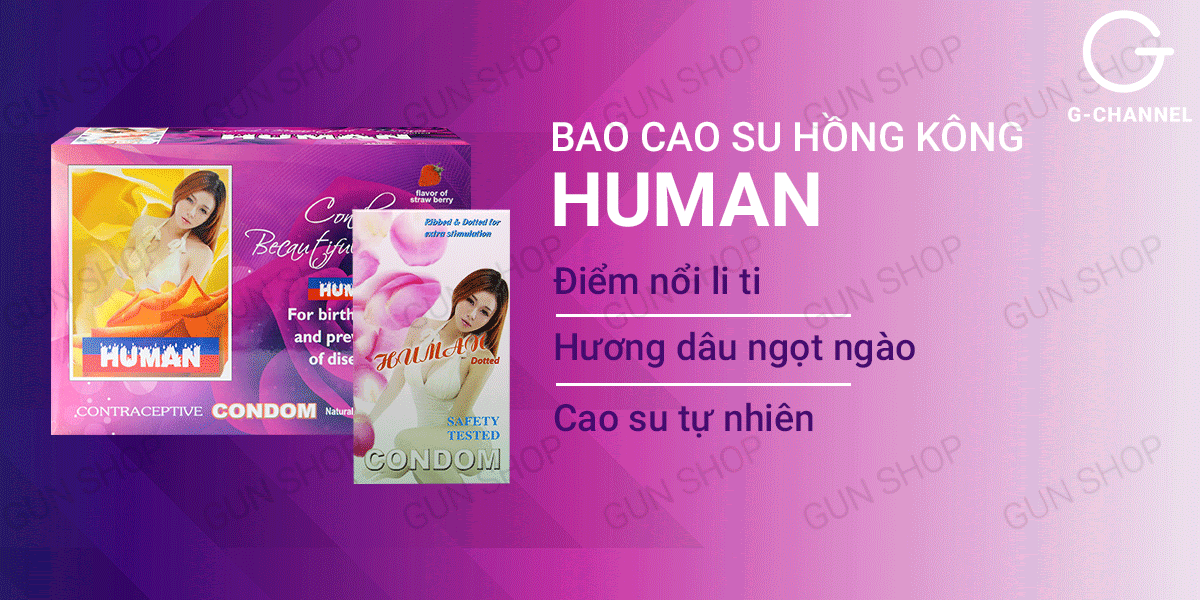 Cửa hàng bán Bao cao su Human - Hương dâu điểm nổi - Hộp 120 cái  giá sỉ