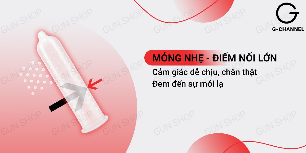 Bao cao su Liebe Gai nổi lớn Hộp 12 cái Kích thích mạnh
