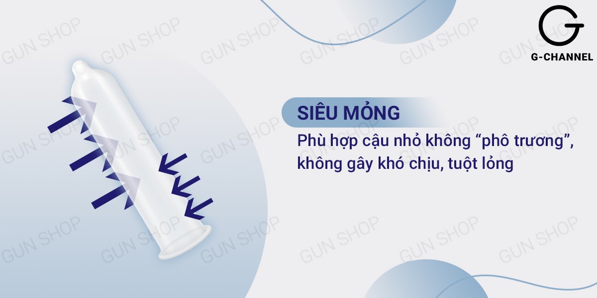 Bao cao su Liebe size 49mm mỏng trơn 12 cái an toàn thoải mái