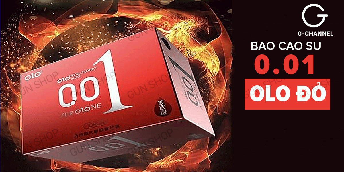 Shop bán Bao cao su OLO 0.01 Đỏ - Siêu mỏng nóng ấm - Hộp 10 cái  cao cấp