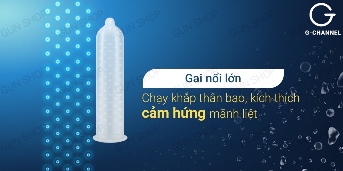 Bao cao su Rocmen Sea Horse Spikes Kéo dài thời gian Hộp 10