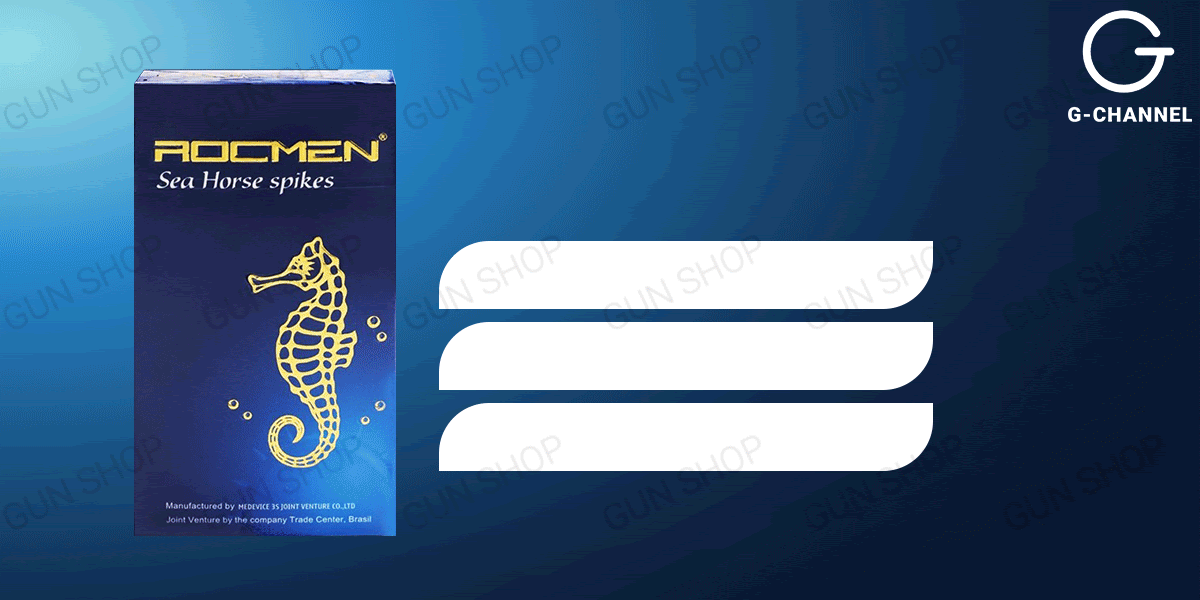 Bao cao su Rocmen Sea Horse Spikes Kéo dài thời gian Hộp 10