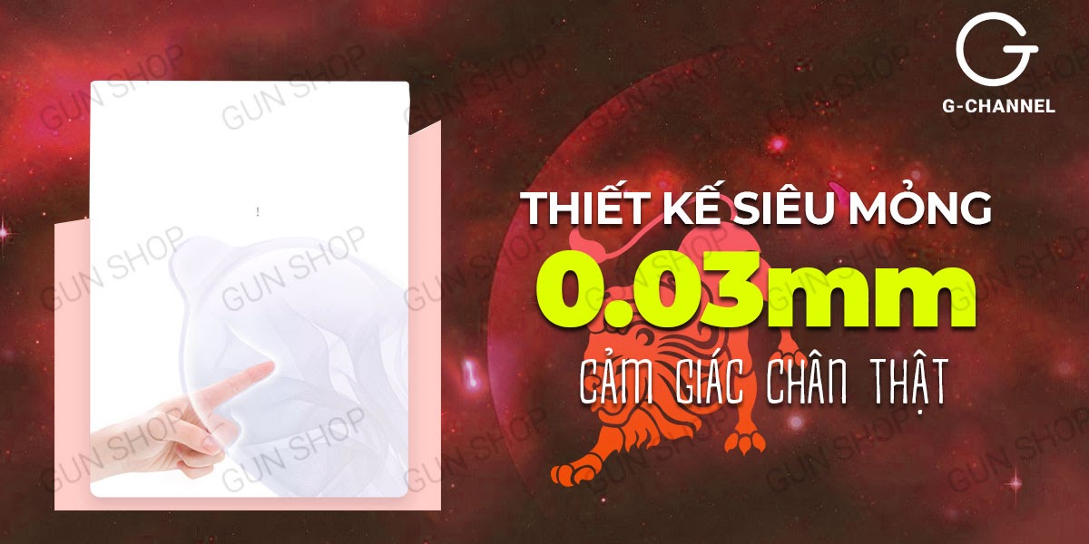 Bao Cao Su Ropockon Cung Sư Tử 0.03mm Hương Dâu - Hộp 12 Cái