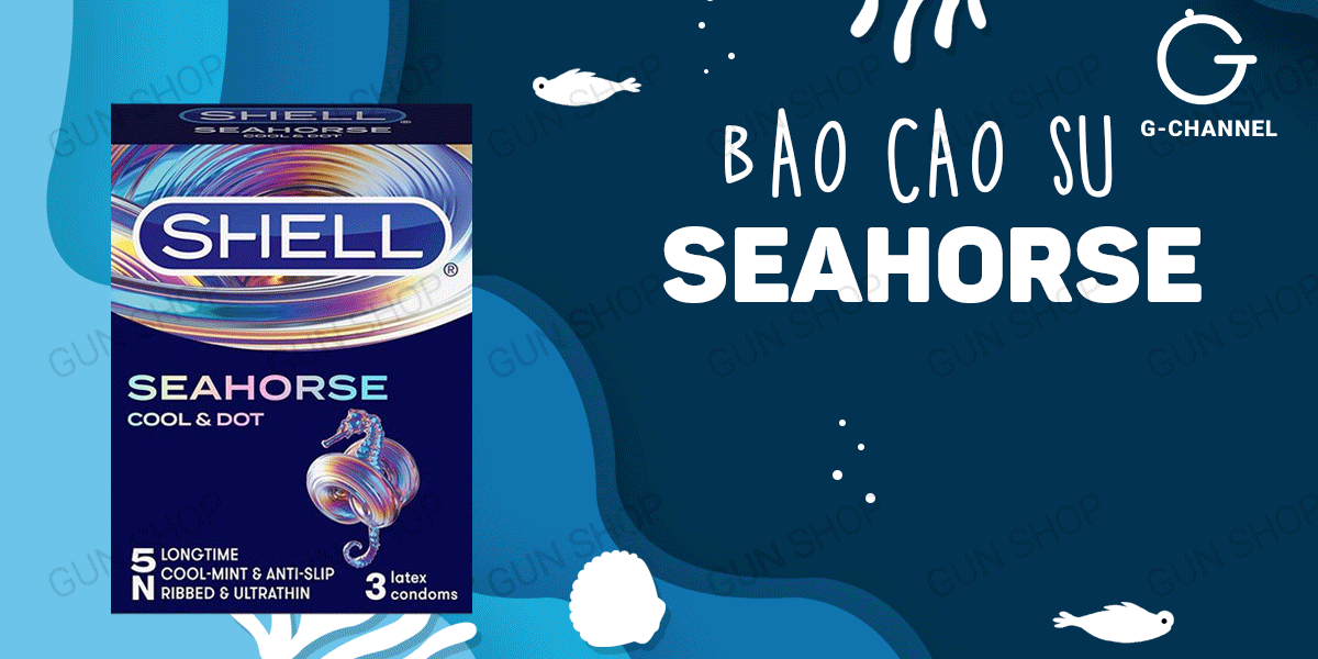 Bao cao su Shell Seahorse Hộp 3 cái Kéo dài cực đỉnh An toàn