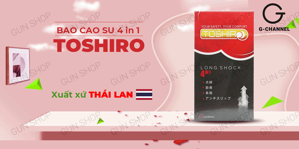 Đại lý Bao cao su Toshiro Long Shock 4in1 - Kéo dài thời gian - Hộp 10 cái giá rẻ