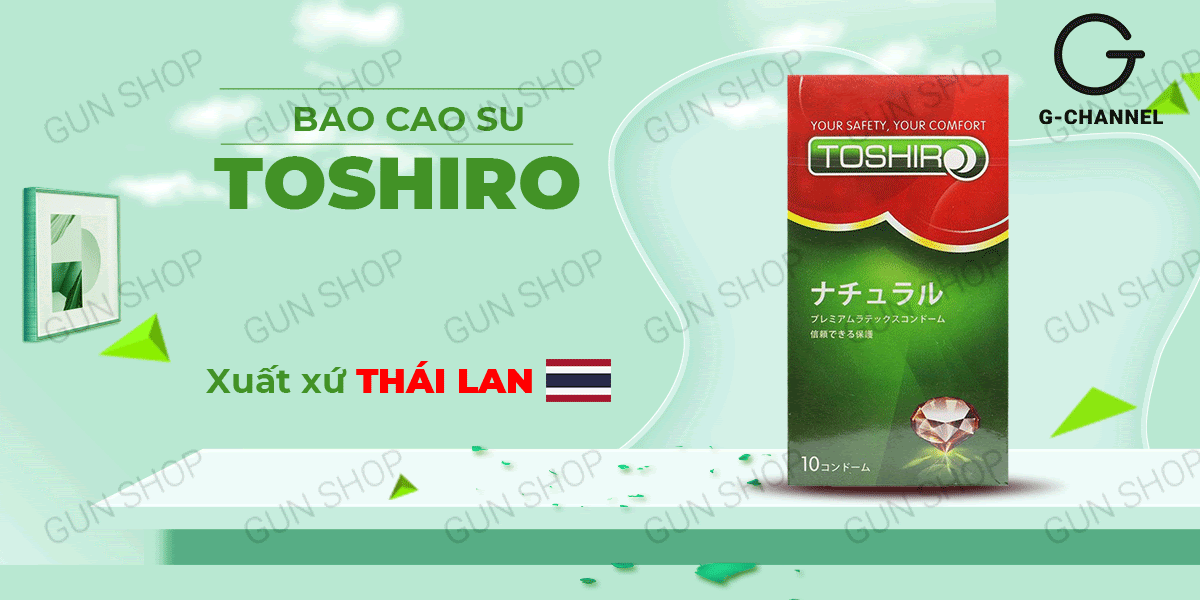 Bao cao su Toshiro mỏng trơn Hộp 10 siêu an toàn kích thích