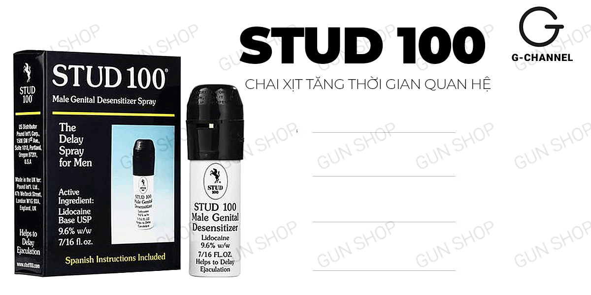 Stud 100 xịt kéo dài thời gian hưng phấn mạnh mẽ 13ml hiệu quả