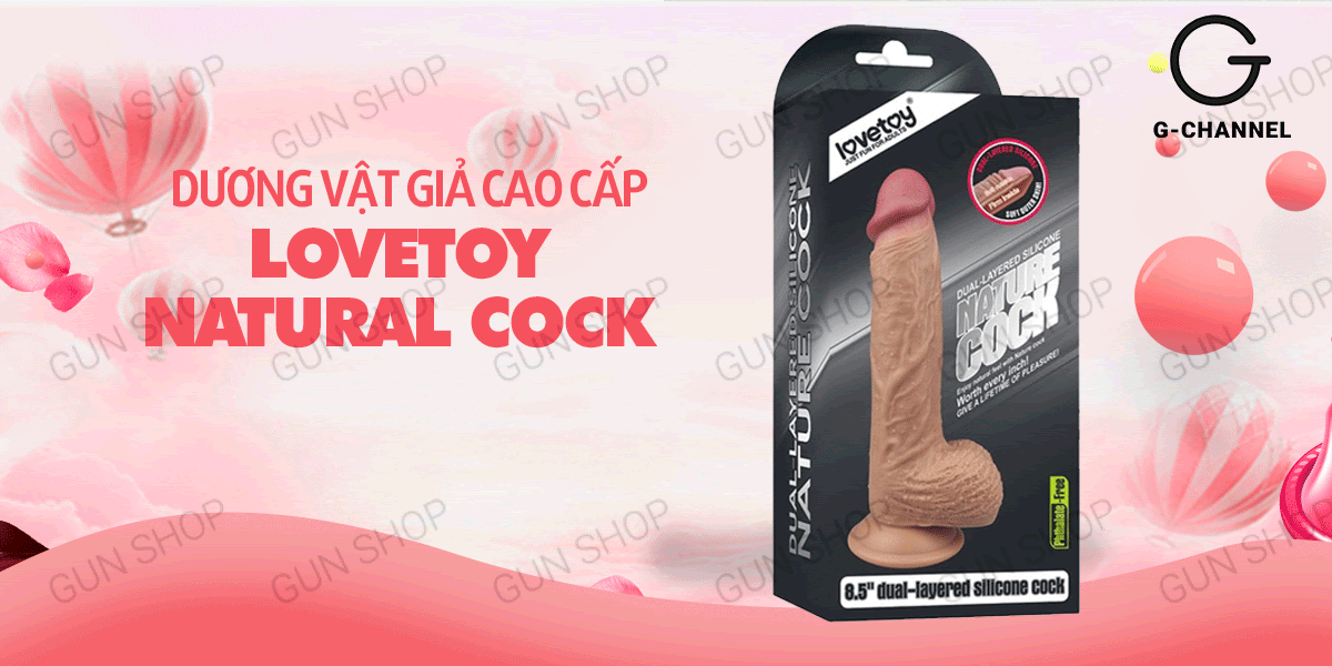 Cung cấp Dương vật giả cao cấp dính tường 18cm - Lovetoy Natural Cock  chính hãng