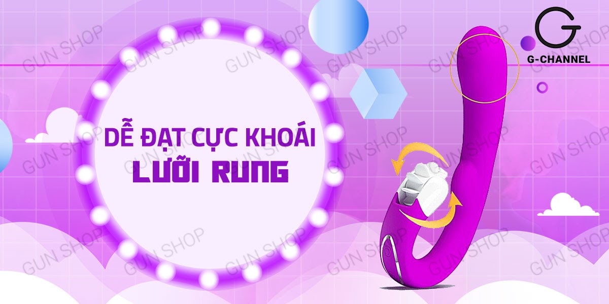 Dương vật giả lưỡi rung siêu mạnh 7 chế độ sạc điện Pretty Love