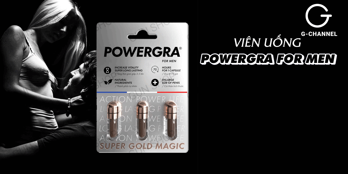 Địa chỉ bán Viên uống tăng kích thước kéo dài thời gian Powergra For Men  - Vỉ 3 viên giá rẻ