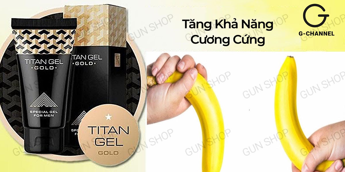 Gel Titan Gold tăng kích thước dương vật - Hỗ trợ quan hệ lâu ra - Chai 50ml