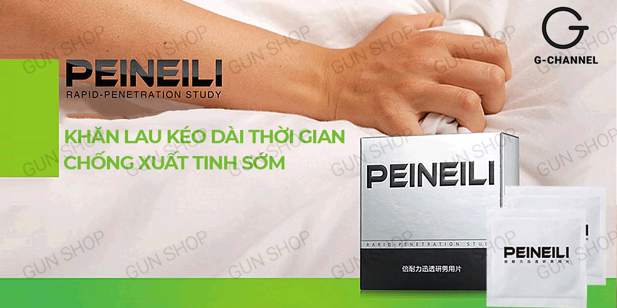 Địa chỉ bán Khăn lau chống xuất tinh sớm Peineili - Kéo dài thời gian - Hộp 12 cái  giá tốt