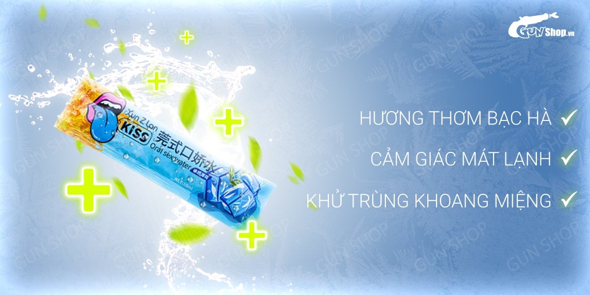 Đánh giá Nước tình yêu BJ mát lạnh hương bạc hà - Xun Z Lan Kiss Cool - Gói 10ml  hàng mới về