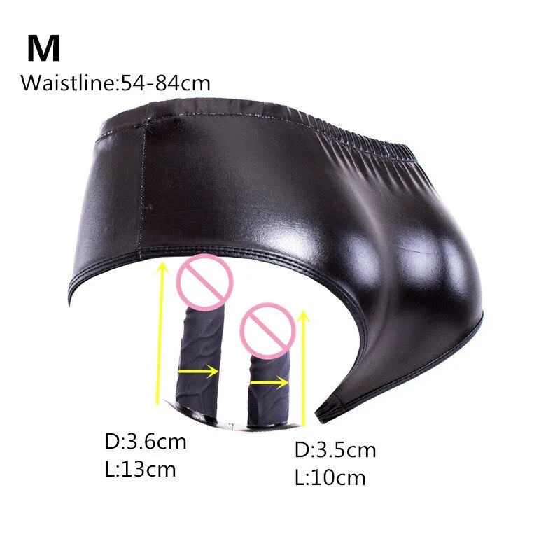 Dương vật giả gắn quần lót da PU cao cấp sextoy les chơi đồ sâu