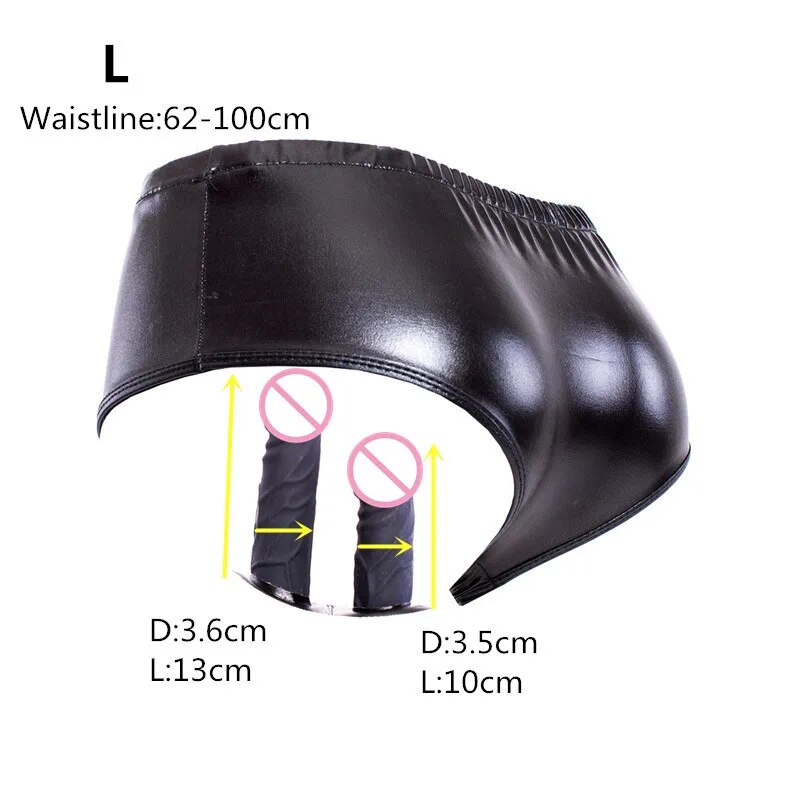 Dương vật giả gắn quần lót da PU cao cấp sextoy les chơi đồ sâu