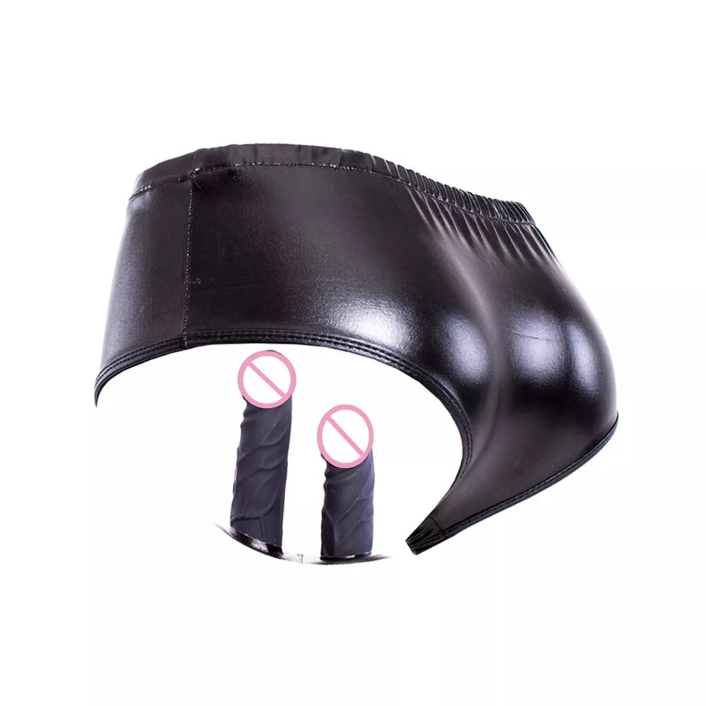 Dương vật giả gắn quần lót da PU cao cấp sextoy les chơi đồ sâu