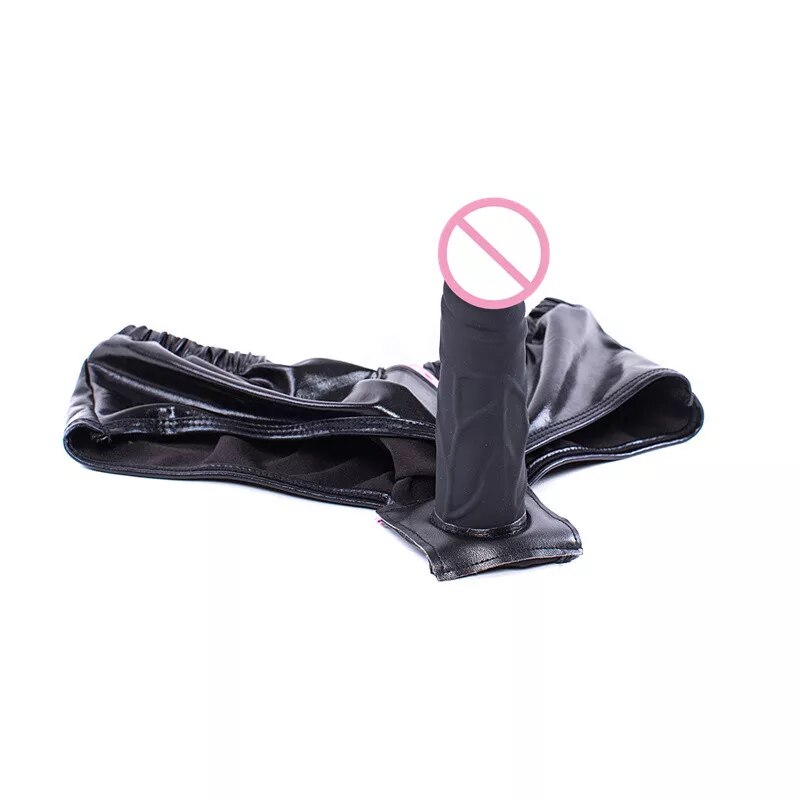 Dương vật giả gắn quần lót da PU cao cấp sextoy les chơi đồ sâu