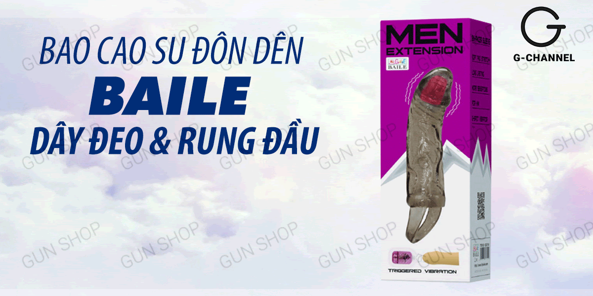 Bao cao su đôn dên Baile Men Extension - Kích thước tăng cường, rung mạnh, an toàn