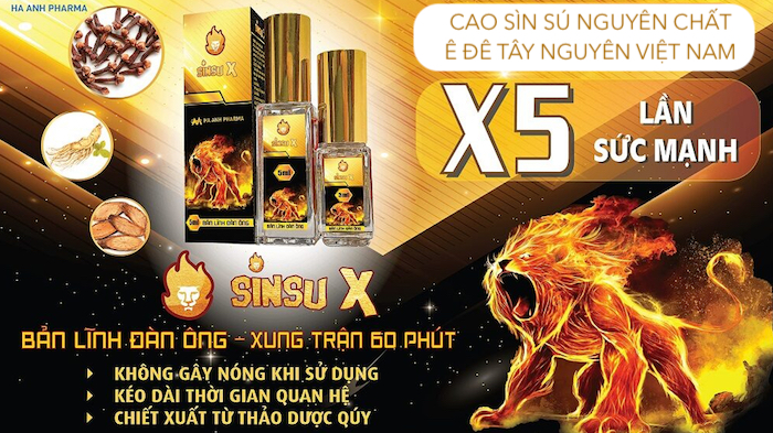 Nhập sỉ Sinsu X cao sìn sú thảo dược Ê Đê dạng chai xịt chuẩn nước nguyên chất hàng xách tay