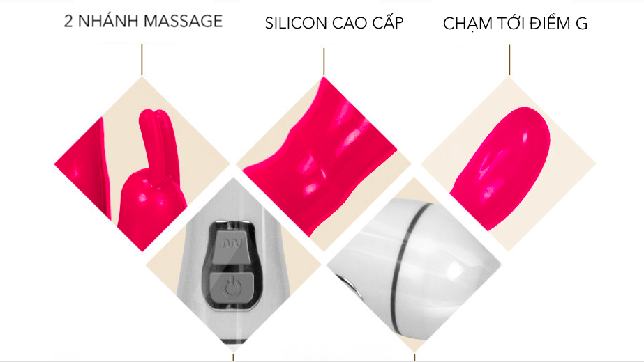 Thông tin Dương vật giả silicon rung mạnh giá rẻ có nhánh massage điểm G vibrator giá tốt