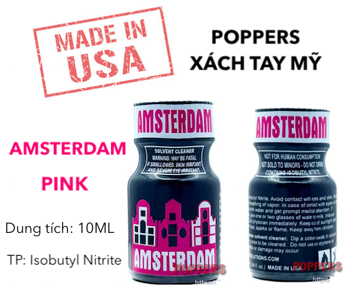 Chai hít kích thích Amsterdam Pink 10ml chính hãng Mỹ USA PWD