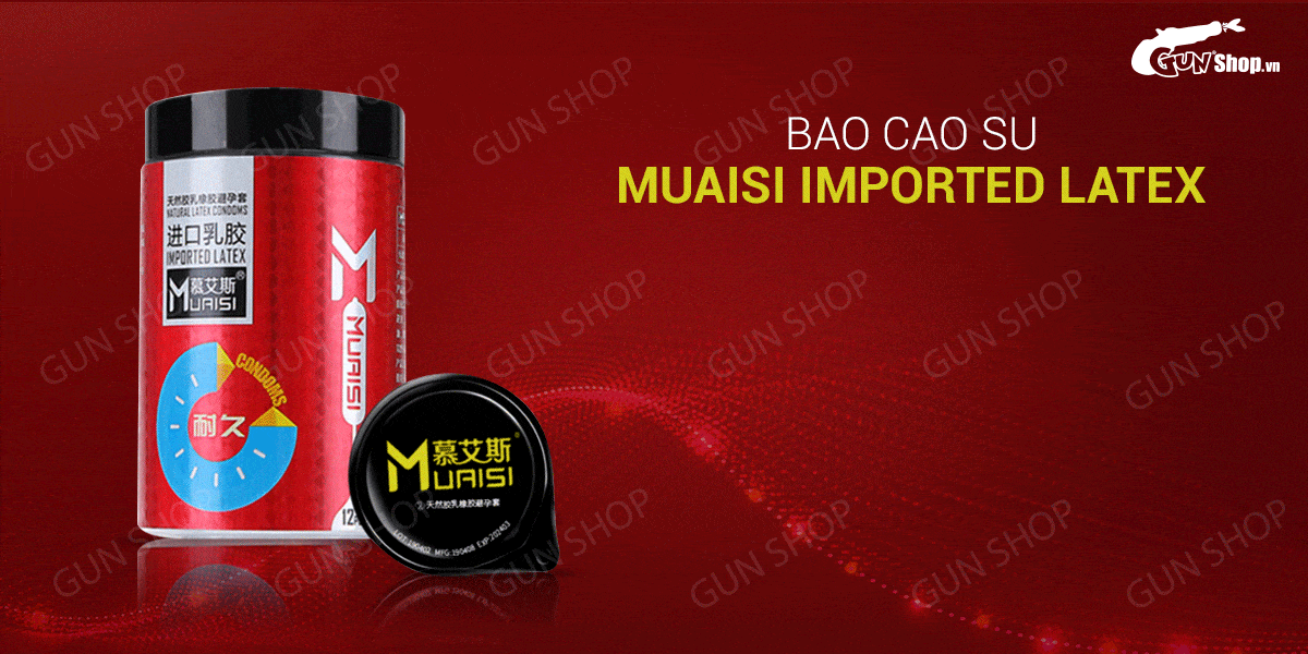  Bảng giá Bao cao su Muaisi Imported Latex Red - Kéo dài thời gian - Hộp 12 cái chính hãng
