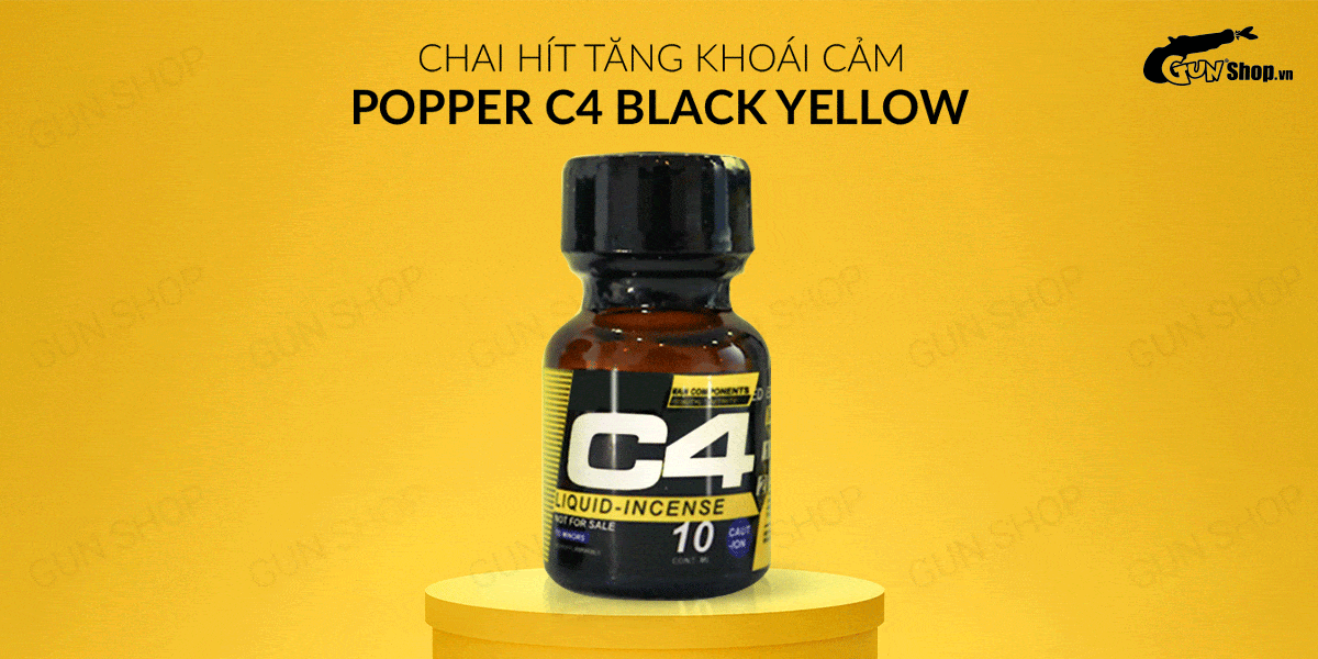  Bán Chai hít tăng khoái cảm Popper C4 Black Yellow - Chai 10ml giá tốt
