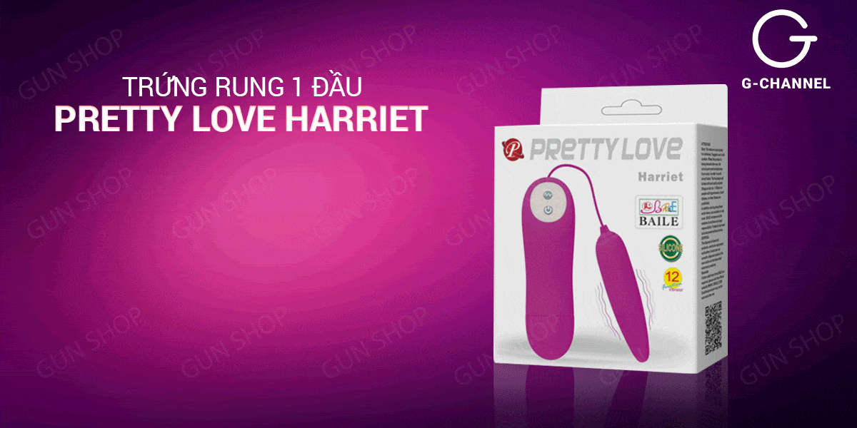  Kho sỉ Trứng rung 1 đầu 12 chế độ rung pin - Pretty Love Harriet giá tốt