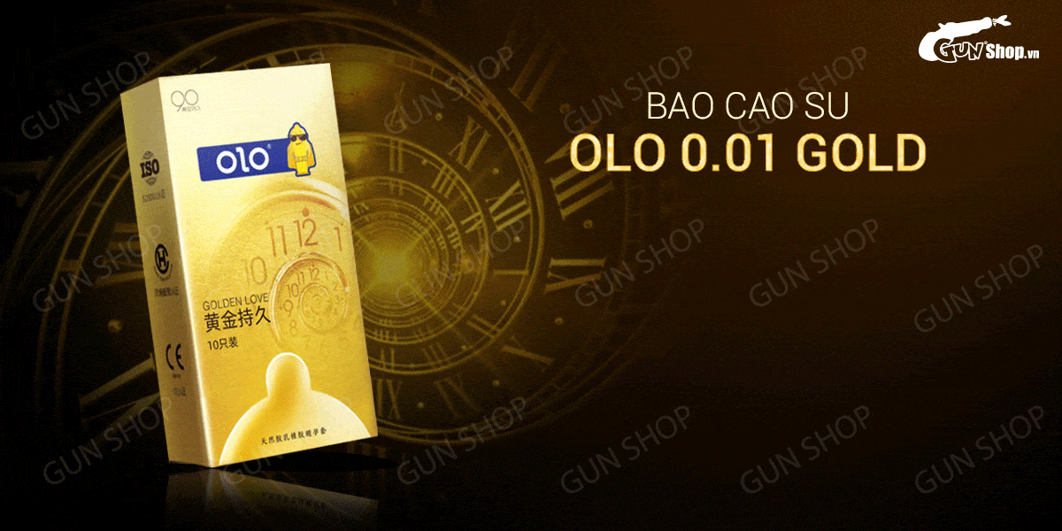  Nơi bán Bao cao su OLO 0.01 Gold - Siêu mỏng kéo dài thời gian - Hộp 10 cái hàng xách tay