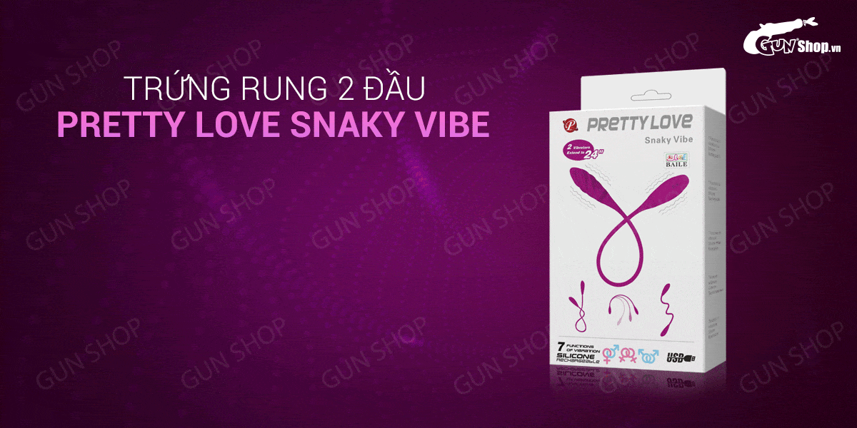 Cung cấp Trứng rung 2 đầu 7 chế độ rung dùng sạc - Pretty Love Snaky Vibe giá tốt