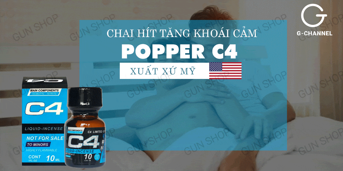 Kho sỉ Chai hít tăng khoái cảm Popper C4 Blue - Chai 10ml mới nhất