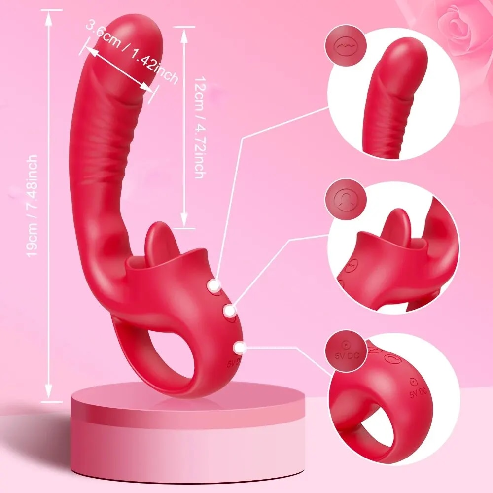 Penggetar ayunan kuat untuk wanita lidah tusukan mulut puting klitoris Stimulator Masturbator mainan seks untuk wanita dewasa barang| |   
