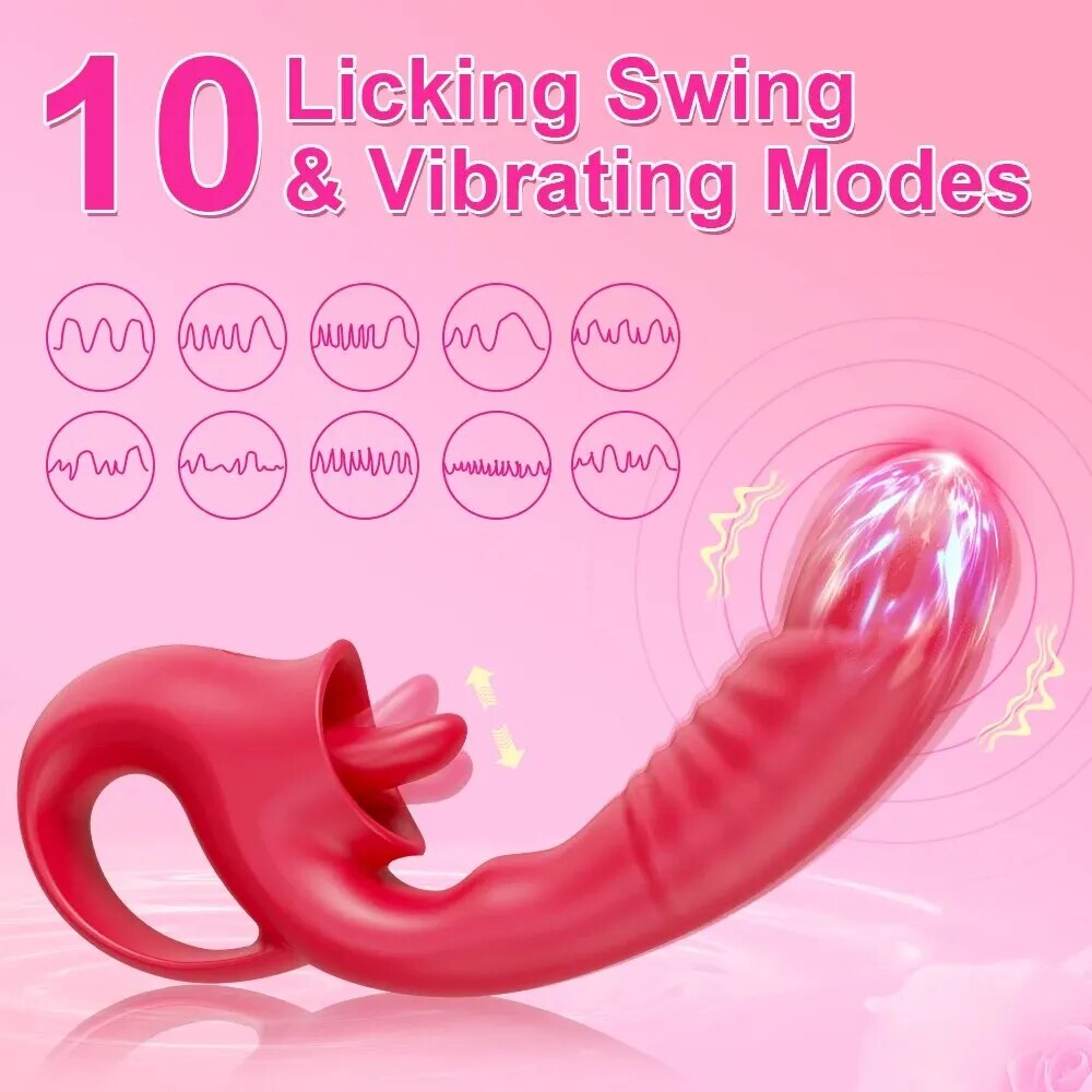 Penggetar ayunan kuat untuk wanita lidah tusukan mulut puting klitoris Stimulator Masturbator mainan seks untuk wanita dewasa barang| |   
