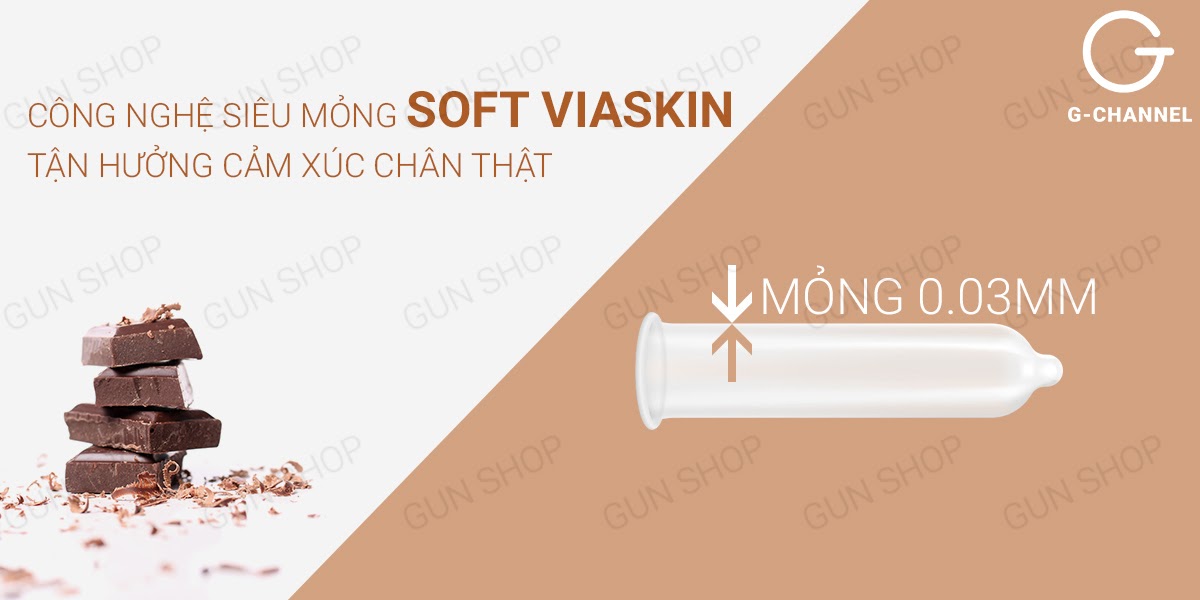 Bao cao su Nakanishi siêu mỏng 0.03mm hương socola hộp 4 cái