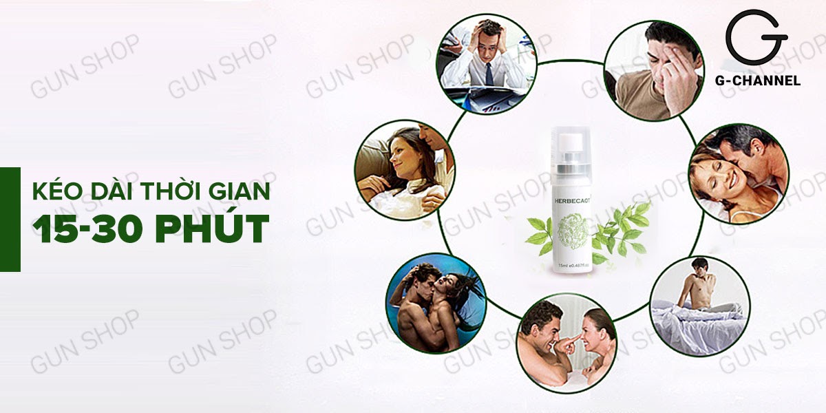 Herbecaot Đài Loan 15ml Chai xịt kéo dài thời gian nam