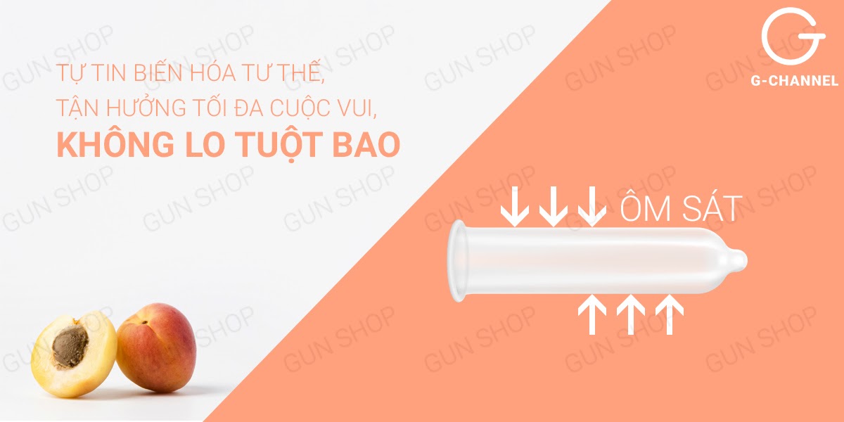 Bao cao su Nakanishi hương đào siêu mỏng 0.03mm hộp 4 cái tiện lợi an toàn