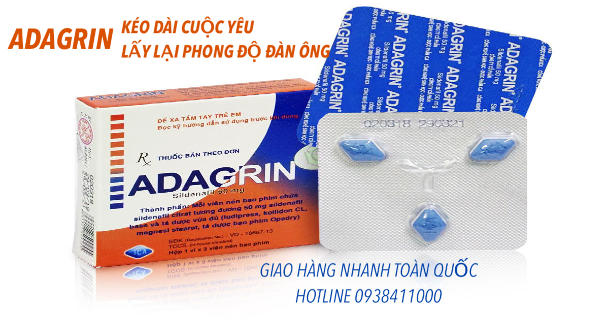 Kho sỉ Viên uống Adagrin 50mg chống xuất tinh sớm làm cương dương kéo dài thời gian giá rẻ