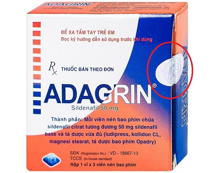 Thông tin Viên uống Adagrin 50mg chống xuất tinh sớm làm cương dương kéo dài thời gian hàng xách tay